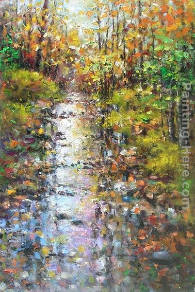 Mountain River painting - Ioan Popei Mountain River art painting